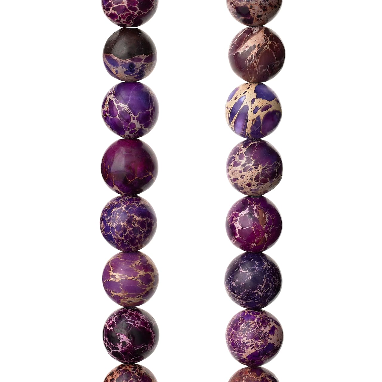 Perles rondes mauves en jaspe craquelé de Bead Landing, 8 mm